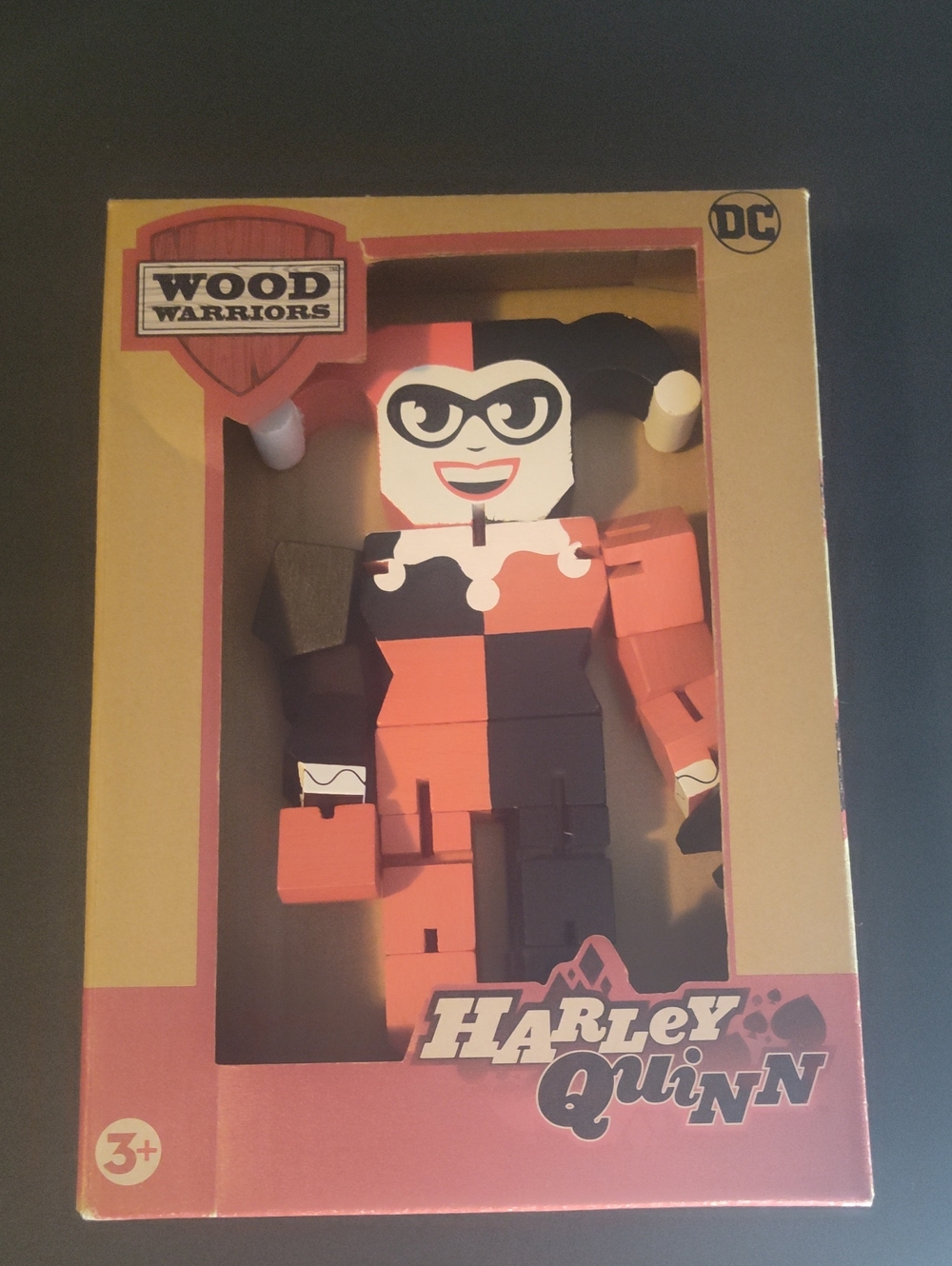 DC Harley Quinn Wood Warriors Block Figure - Red, Black, White